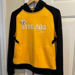 Women's Sweatshirt Pittsburg Steelers with Hoodie Size Large Reebok Gold & Black